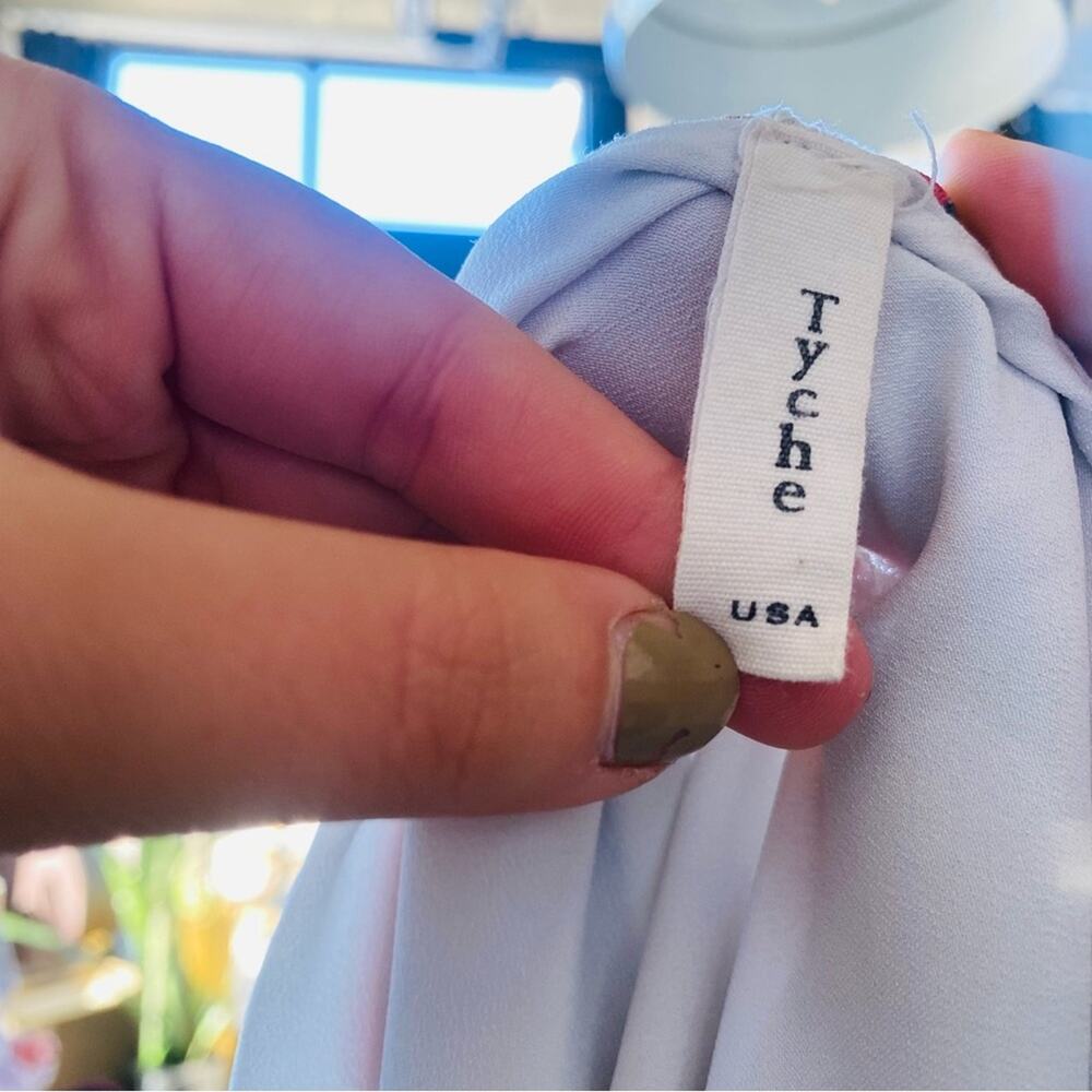 TYCHE NORDSTROM White Rainbow Striped Print Ruffle Layer Tank Top Swing Blouse M - Picture 6 of 7